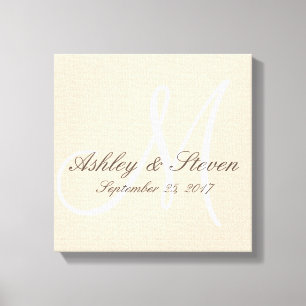 Impressão Em Tela Monograma de linho rústico moderno