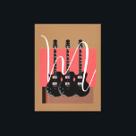Impressão Em Tela Monograma de Violão Elétrico de pop Art<br><div class="desc">Ilustrações de Desenhos Gráficos de Instrumentos Musicais</div>