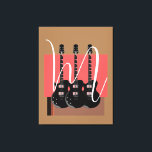 Impressão Em Tela Monograma de Violão Elétrico de pop Art<br><div class="desc">Ilustrações de Desenhos Gráficos de Instrumentos Musicais</div>