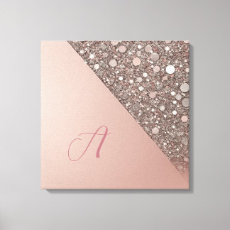 Impressão Em Tela Monograma Dourado Elegante