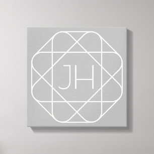 Impressão Em Tela Monograma Legal, Estilo de Logotipo Descolado Vibe