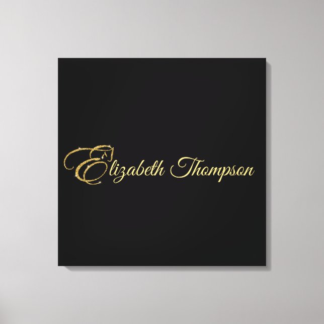 Impressão Em Tela Monograma - Letra E Cavalo com brilho dourado (Frente)