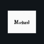 Impressão Em Tela Monograma moderno minimalista, nome cinza negra<br><div class="desc">Monograma moderno minimalista,  nome cinza preta. Nome personalizável em preto numa cor de cinza.</div>