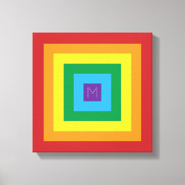 Impressão Em Tela Monograma Personalizável da Pirâmide Arco-Íris de