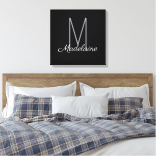 Impressão Em Tela Monograma preto Elegante moderno