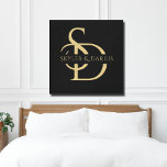 Impressão Em Tela Monograma Simples De Casamento Personalizado Com N<br><div class="desc">Crie uma memória duradoura de amor com nosso Monograma Simples de Casamento Preto e Dourado Personalizado com Impressão de Canvas de Nome. Esta bela pintura em parede apresenta um monograma personalizado com iniciais e nome, fazer que seja um presente personalizado perfeito para casais celebrando seu casamento, noivado, ou até seu...</div>
