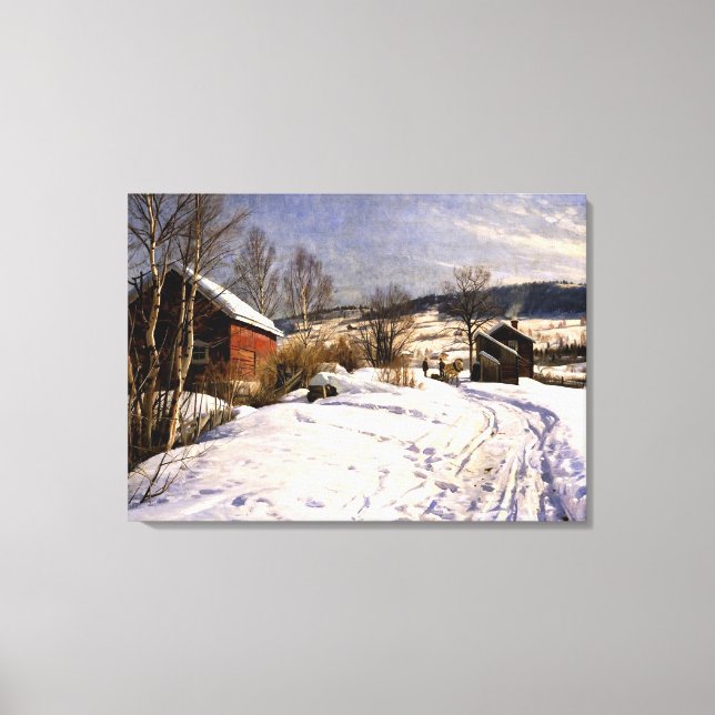 Impressão Em Tela Monsted - Paisagem de inverno em Lillehammer (Frente)