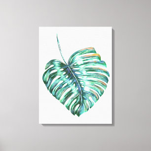 Impressão Em Tela monstera folha tropical palma moderna aquarela