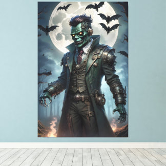 Impressão Em Tela Monstro de Frankenstein Steampunk do Dia das Bruxa