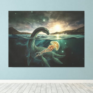 Impressão Em Tela Monstro do Lago Ness Lenda Escocesa da Academia
