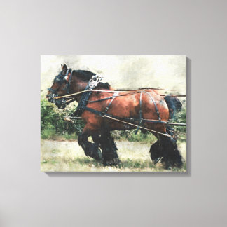 Impressão Em Tela Montagem de cavalos em harness