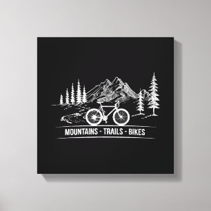 Impressão Em Tela Montanha - Bicicleta de bicicleta de bicicleta