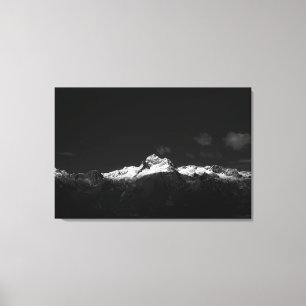 Impressão Em Tela Montanha majestosa Triglav a preto e branco