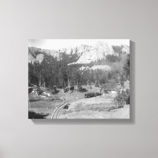 Impressão Em Tela Montanhas Buckhorn além dos Caminhos de Ferro (Frente)