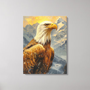 Impressão Em Tela Montanhas de Aquarelas da Águia Balda