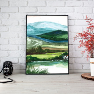 Impressão Em Tela Montanhas Paisagem Wall Art