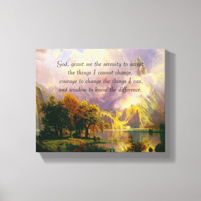 Impressão Em Tela Montanhas rochosas tela de oração de serenidade (Frente)