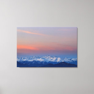 Impressão Em Tela Montanhas Snowy com céu mágico