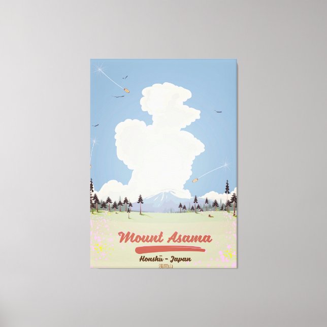 Impressão Em Tela Monte Asama Honshu. (Frente)