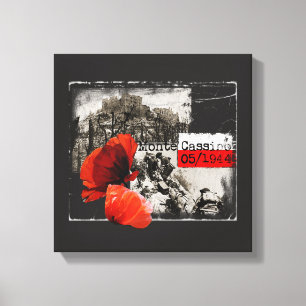 Impressão Em Tela Monte Cassino Battle WW2 Czerwone lêmure Poland