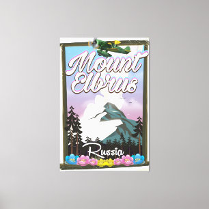 Impressão Em Tela Monte Elbrus, cartaz de viagem russo