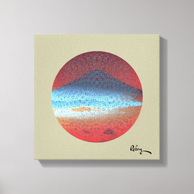 Impressão Em Tela Monte Fuji Yellow Beige por Rofey (Frente)