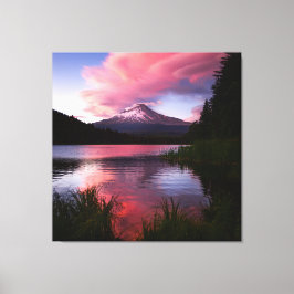 Impressão Em Tela Monte Hood, Lago Trillium, Oregon