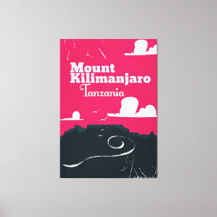 Impressão Em Tela Monte Kilimanjaro pôster de desenho animado vintag