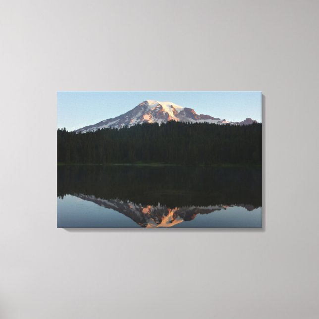Impressão Em Tela Monte Rainier Refletido no Nascer do Sol I (Frente)