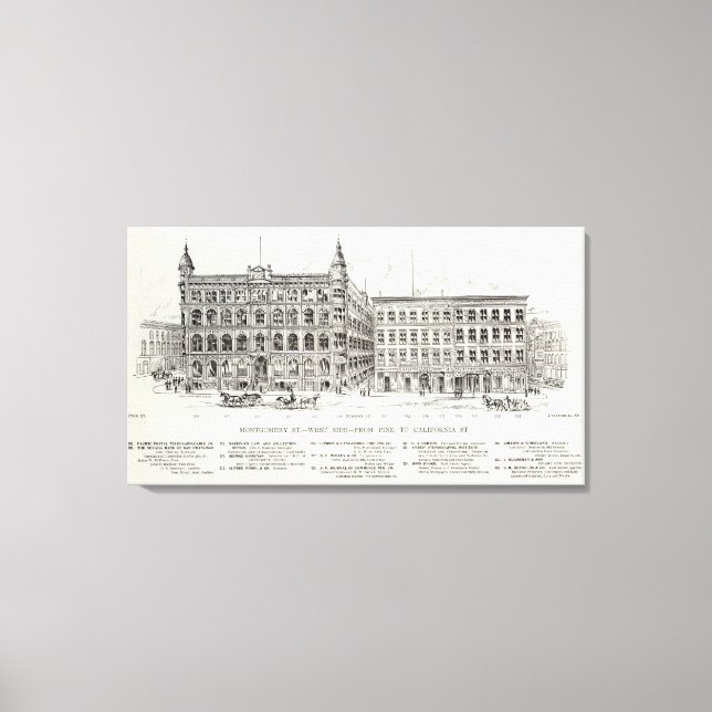 Impressão Em Tela Montgomery West side Pine e Califórnia (Frente)