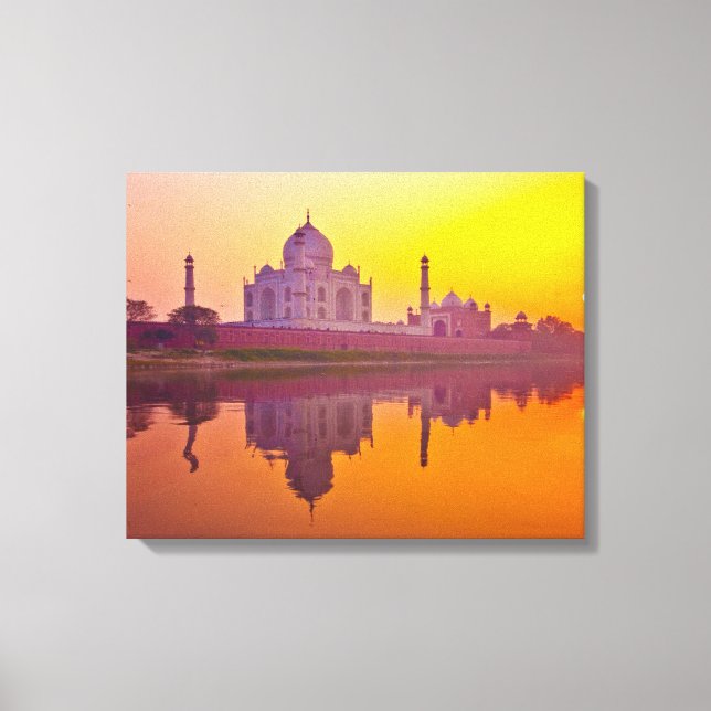 Impressão Em Tela Monumentos | Taj Mahal à Sunset (Frente)