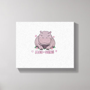 Impressão Em Tela Moo-Deng O Famoso Bebê Cute Hippopotamus em Tailan