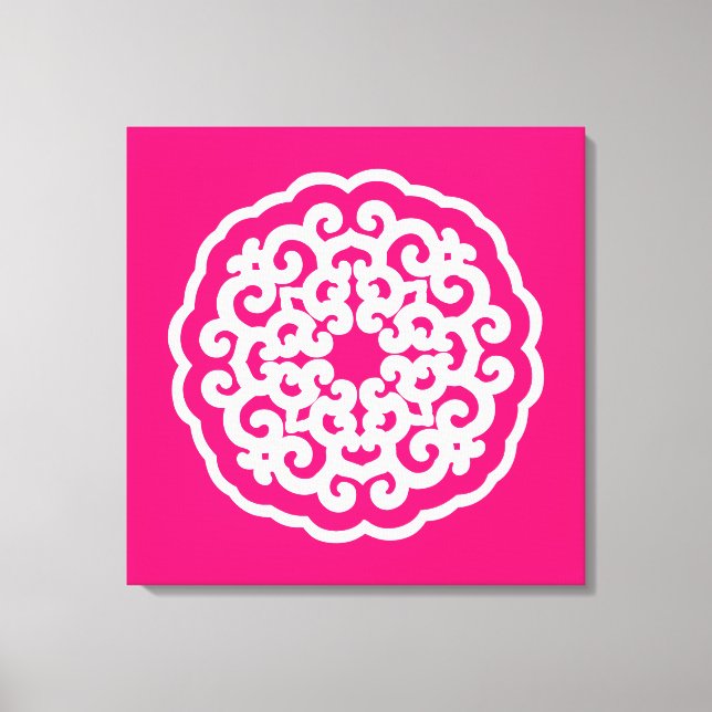 Impressão Em Tela Moods Asiáticos Rosa Mandalla (Frente)