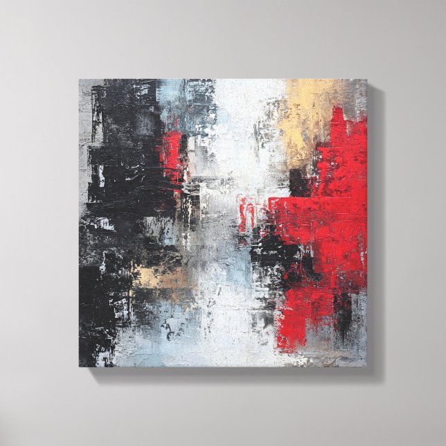 Impressão Em Tela Moody Deep Sea | Dramatic Expressionist Wave Canva (Frente)