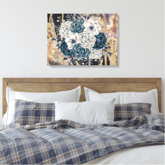 Impressão Em Tela Moody Floral Abstrato Vintage Charm Wall Art