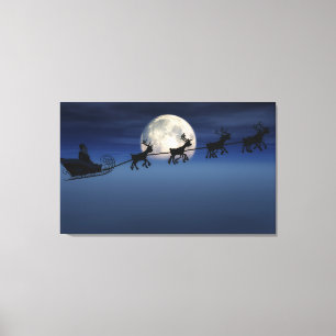 Impressão Em Tela Moon Silhouette Papais noeis Wall Art