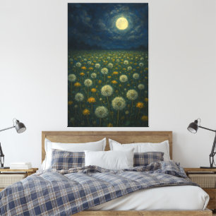 Impressão Em Tela Moonlit Dandelion Meadow