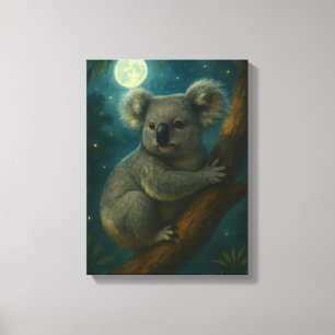 Impressão Em Tela Moonlit Koala Perch