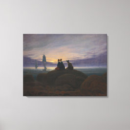 Impressão Em Tela Moonrise pelo mar (por Caspar David Friedrich)