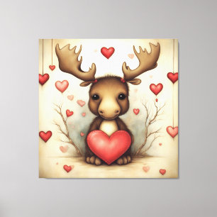 Impressão Em Tela Moose Love 1