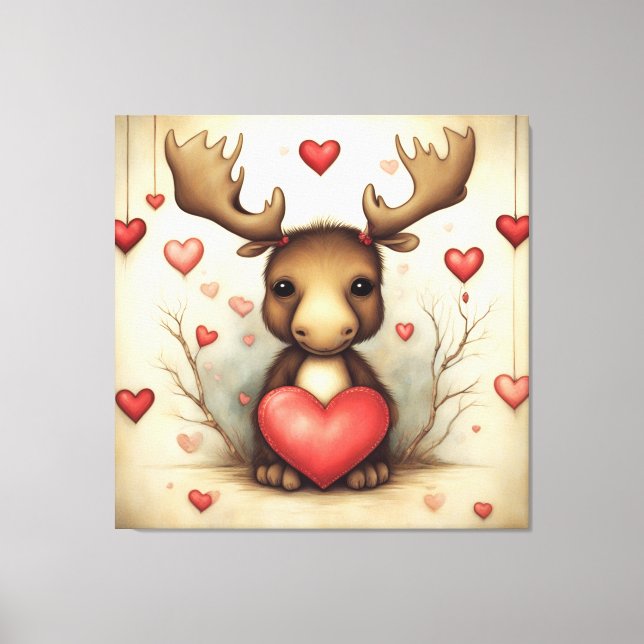 Impressão Em Tela Moose Love 1 (Frente)