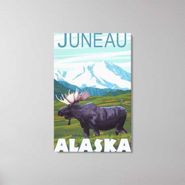 Impressão Em Tela Moose Scene - Juneau, Alasca (Frente)