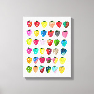 Impressão Em Tela Morango doce doce fruta doce aquarela