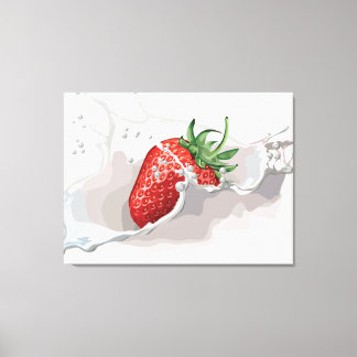 Impressão Em Tela Morango e Creme