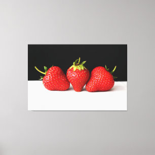 Impressão Em Tela Morangos Pretos Ov Brancos 60 x 40 (150 x 100 cm) 