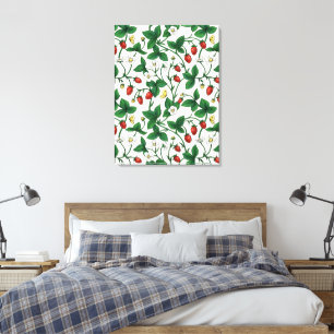Impressão Em Tela Morangos silvestres vermelho/amarelo/verde/branco