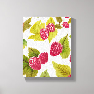 Impressão Em Tela Morangos Vermelhos Aquarela Frutas Modernas