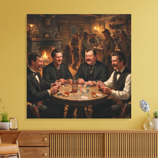 Impressão Em Tela Morgan Wyatt Virgil Earp Doc Holiday Jogando Pôque