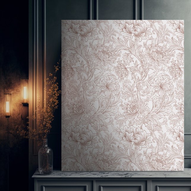 Impressão Em Tela Morris Dusty Rosa Chrysanthemum Padrão Vitoriano (Criador carregado)