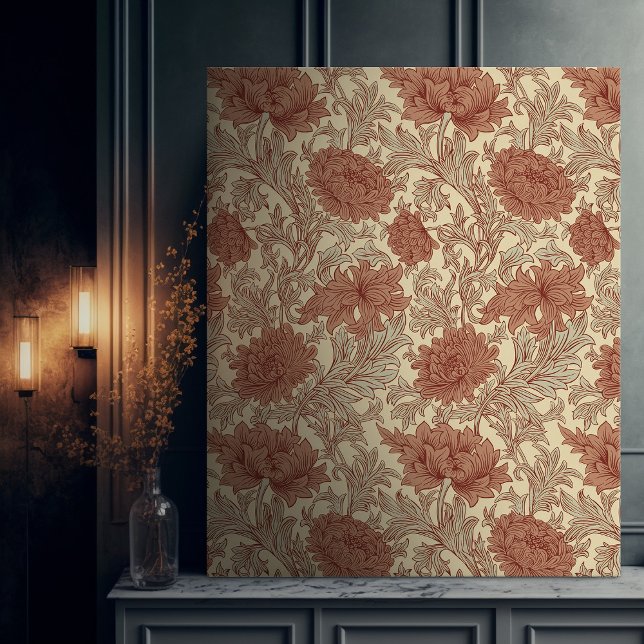 Impressão Em Tela Morris Orange Chrysanthemum Padrão Vitoriano (Criador carregado)